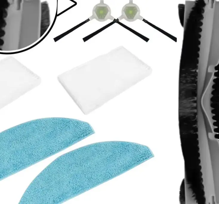

For Cecotec-Conga Y70 Robotic Vacuum Cleaner: 1 Main Brush + 2 Mop Pads + 2 Filters + 2 Side Brushes Replacement Parts