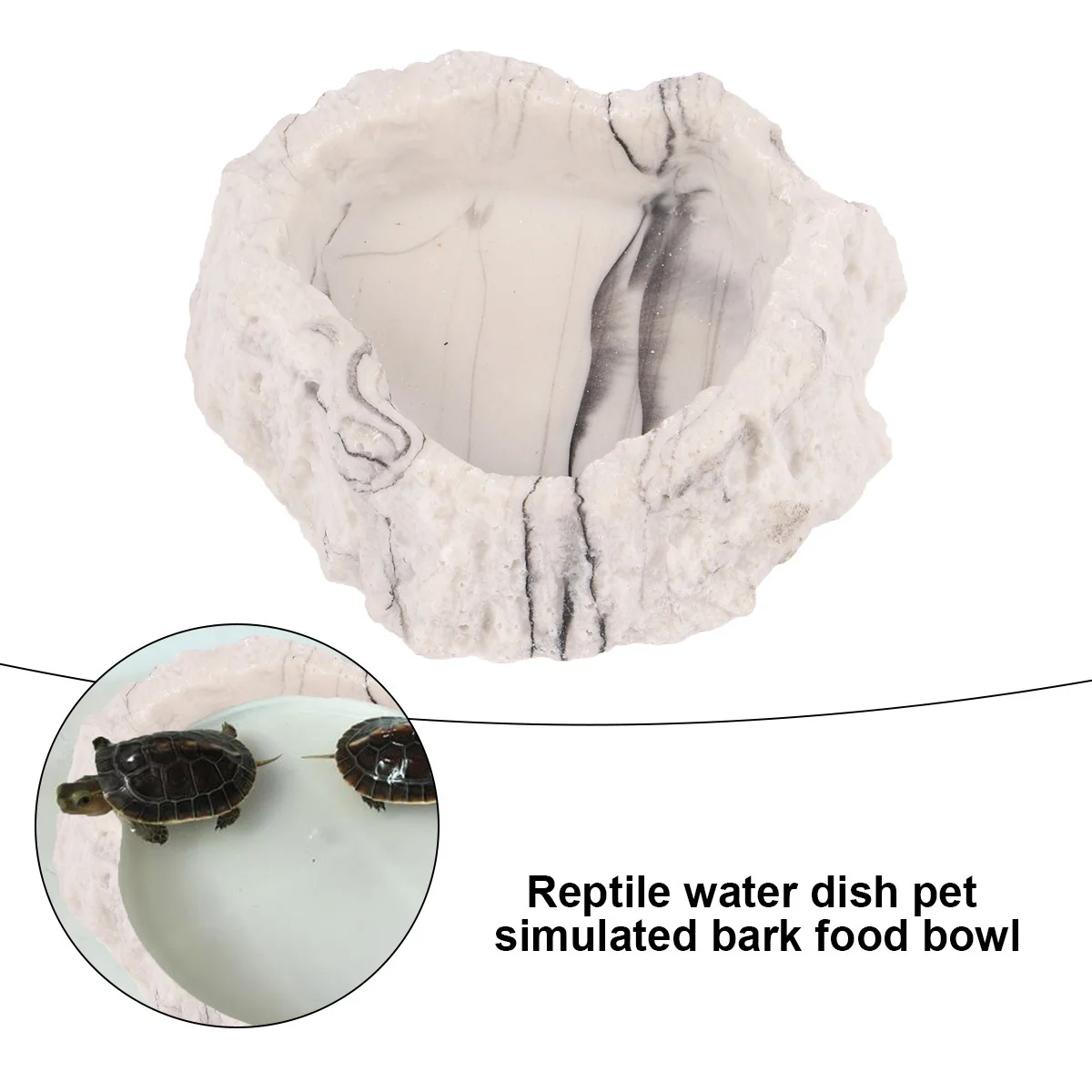 

1Pcs Resin Feeding Bowl Non Slip Design Easy to Clean Suitable for Reptiles Amphibians Snakes Lizards Turtles Pets Mealtime