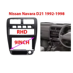 9 Inch Car Fascia Radio Panel For Nissan Navara D21 1992-1998 RHD Dash Kit Install Facia Console Bezel Adapter Accessories