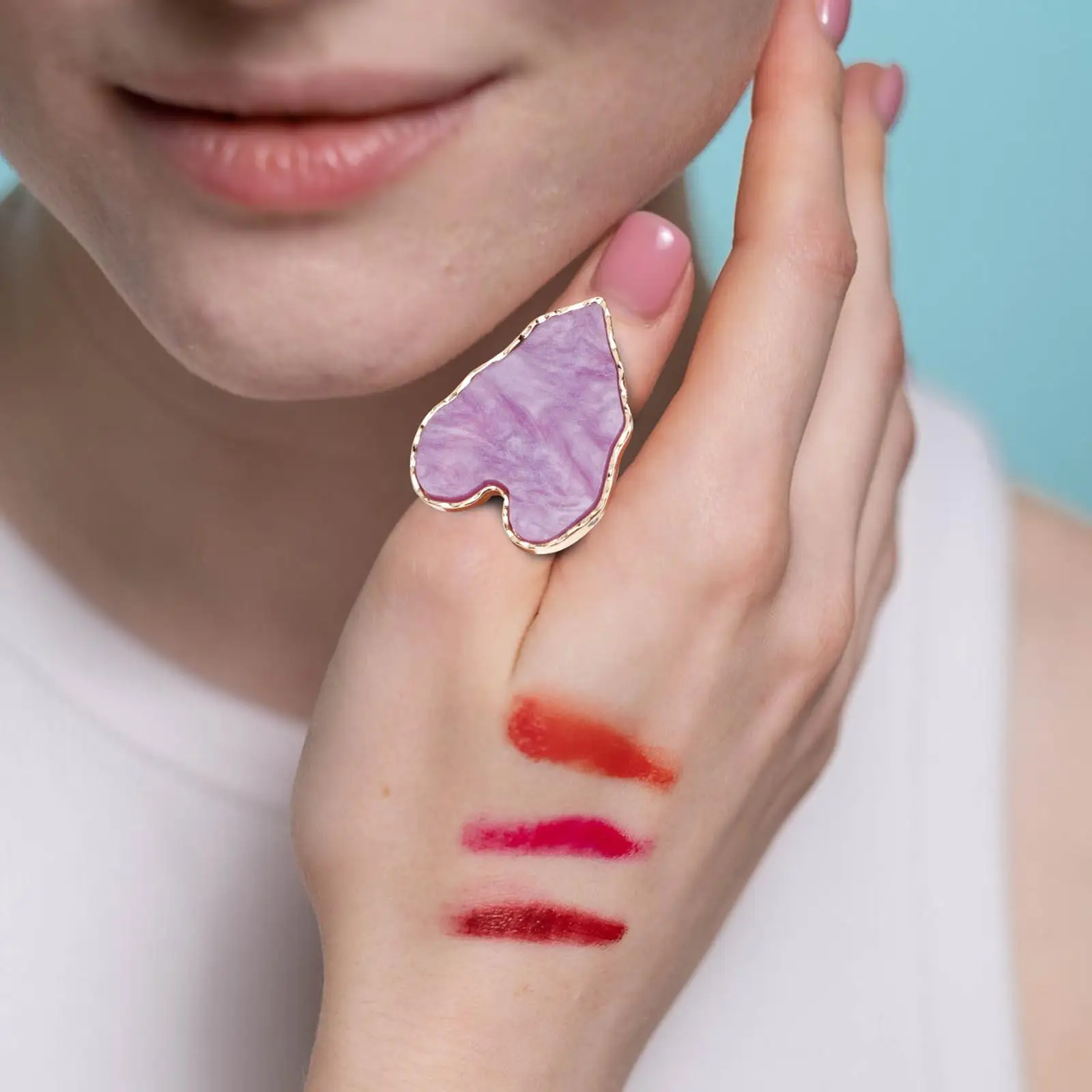 6-delig nagelpalet harsmateriaal kleurenmengplaat gladde textuur gemakkelijk schoon nageldisplay foto rekwisieten kristalpoeder