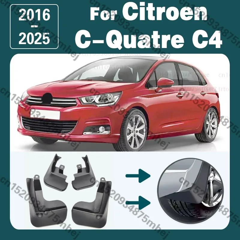 Fender Mudguards Mud Flaps For Citroen C-Quatre C4 2016-2025 2017 2018 2019 2020 2021 2022 2023 2024 Mudflaps Splash Guards