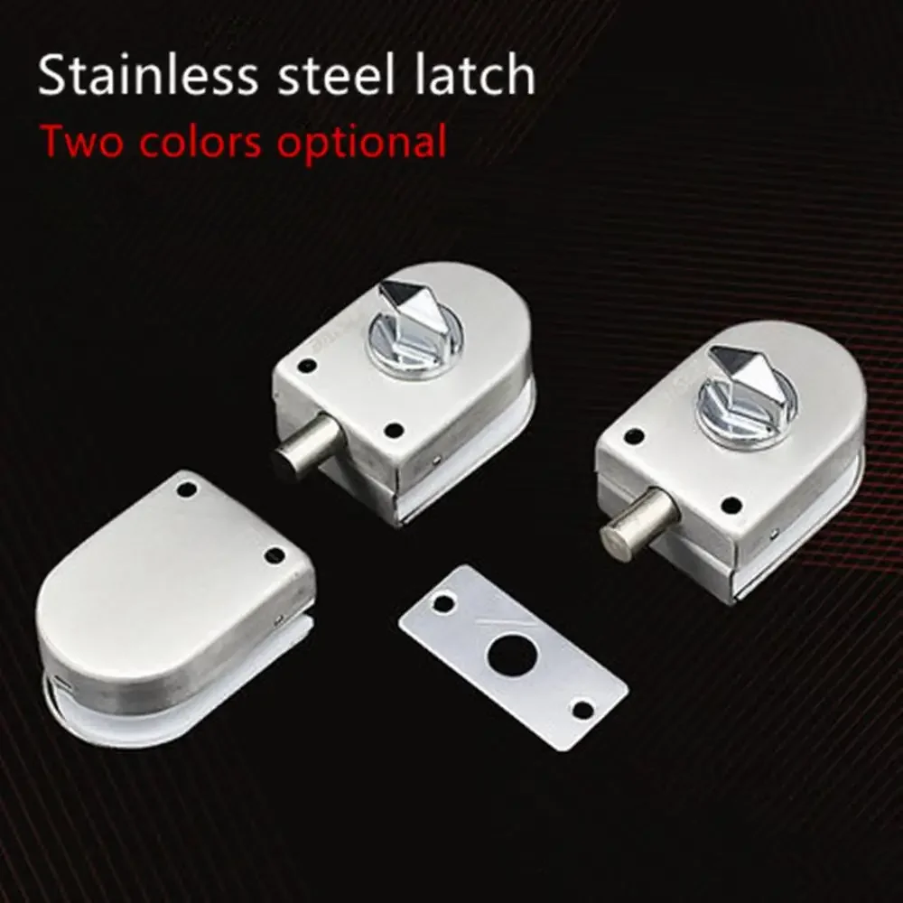 Free opening stainless steel glass door latch single door double door glass door lock ground pin lock glass door door pin latch