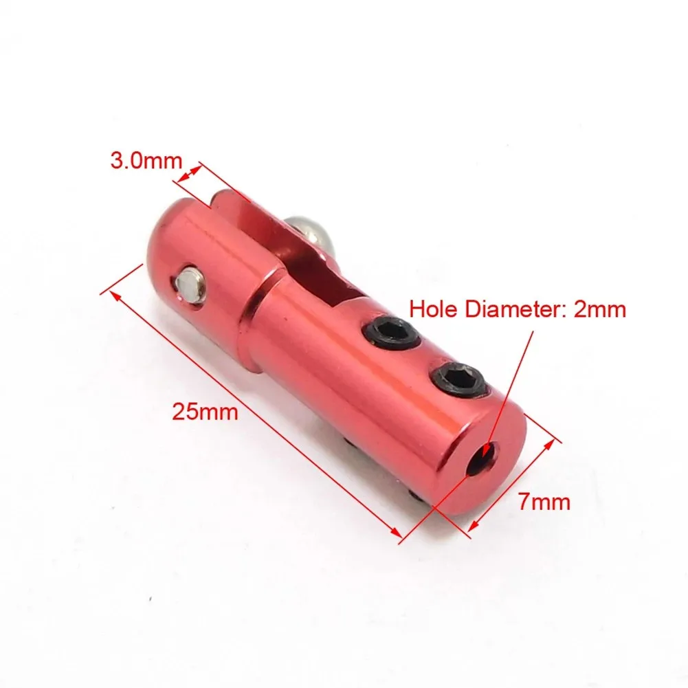 2PCS Metal Servo Arm Linkage Steering Gear Tie Rod Chuck Rudder Joint Coupler Red Blue With Set Screws For RC Model Boat