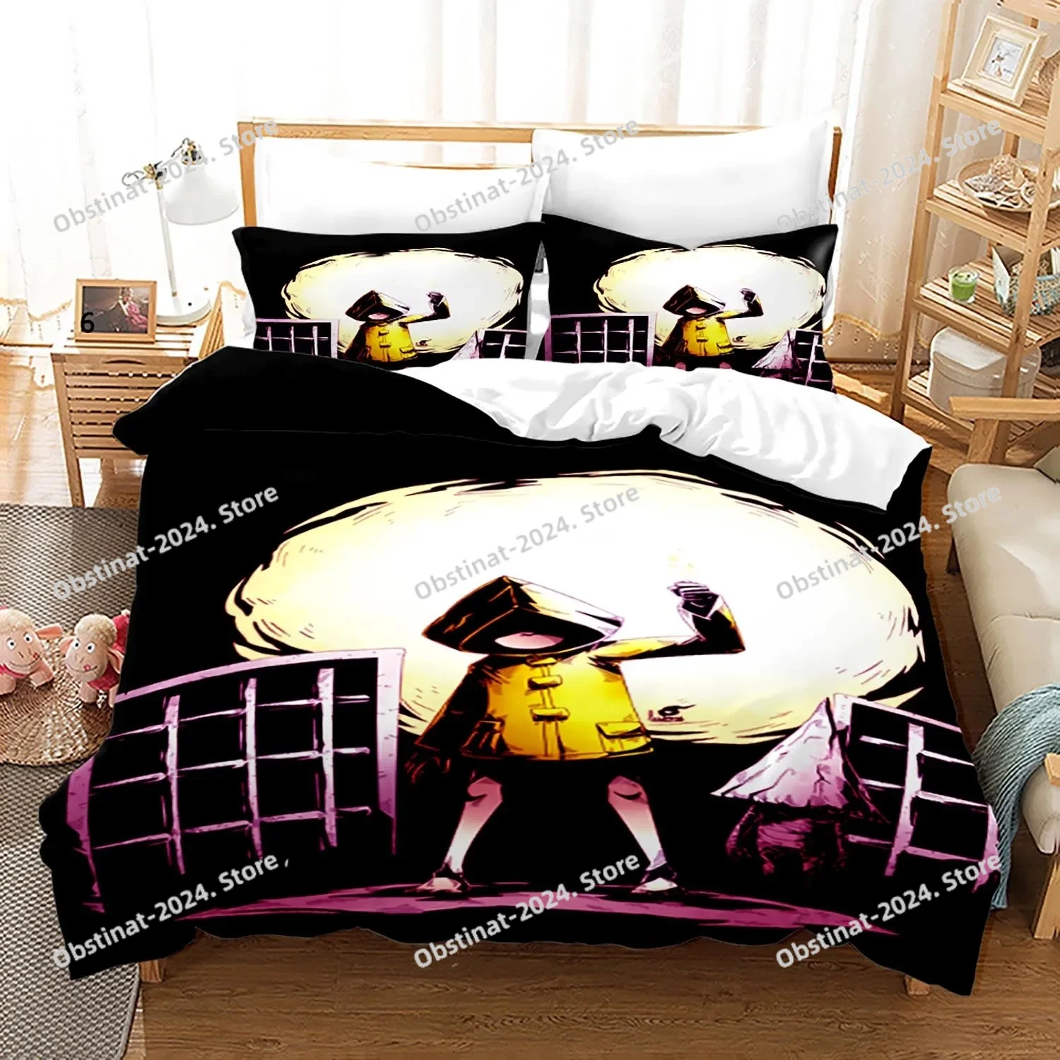 

Little Nightmares Bedding Set Single Twin Full Queen King Size Bed Set Adult Kid Bedroom Duvet Cover Sets 3D Anime Bed Sheet Set