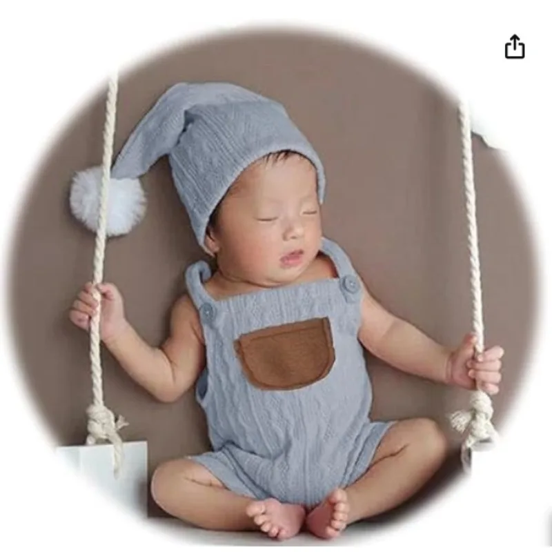 

Реквизит для фотосессии новорожденных, наряды для детской фотосессии, комбинезон для фотосессии для мальчиков, шляпа, вязаный крючком костюм на подтяжках