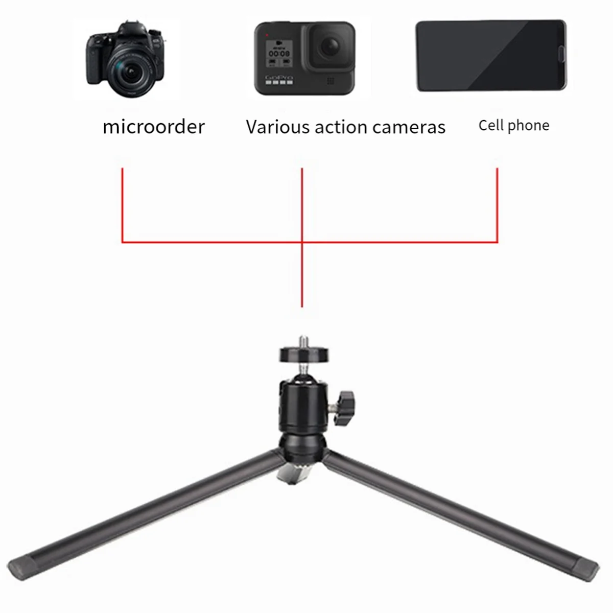M86K  for / Ant DSLR Camera Tripod Bracket Cell Phone Selfie Table Live Aluminum Alloy Tripod,B #6