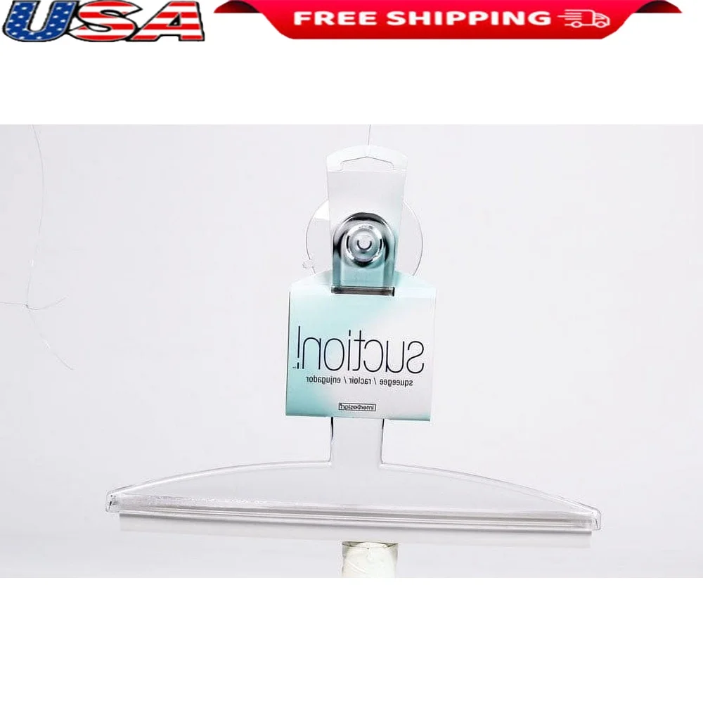 

Durable Plastic Suction Squeegee Shower and Bathroom Cleaning with Storage Hook Ideal Windows Mirrors and Glass Doors