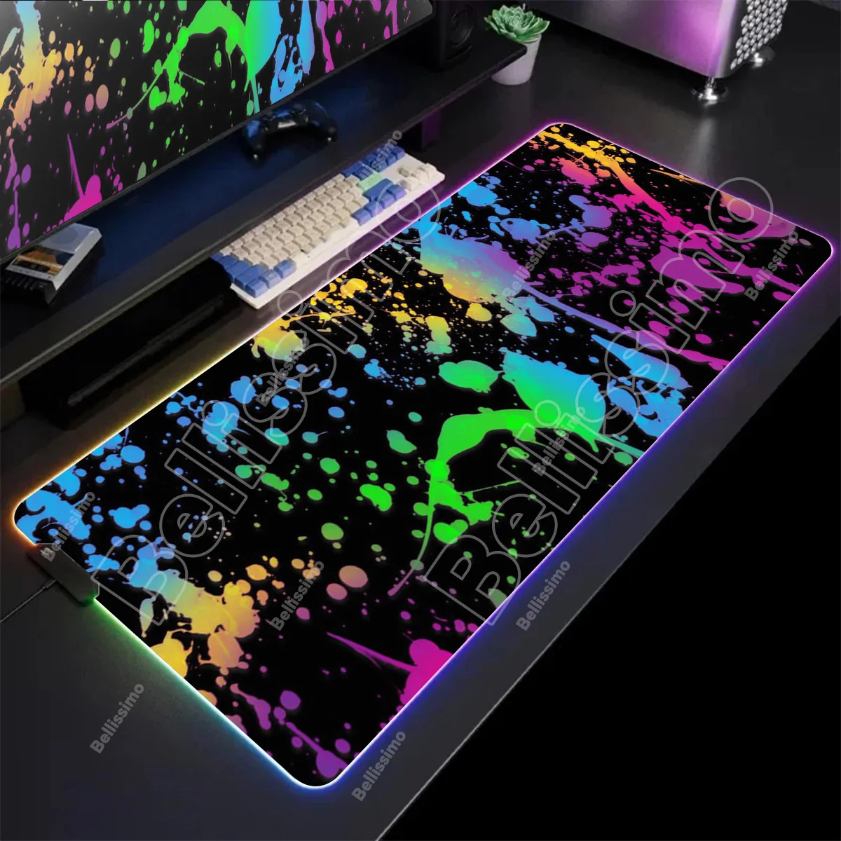 Large RGB Mouse Pad Colorful Graffiti Gaming Mousepad LED Mouse Mat Gamer Mousepads Luminous Table Mats Desk Pads With Backlit