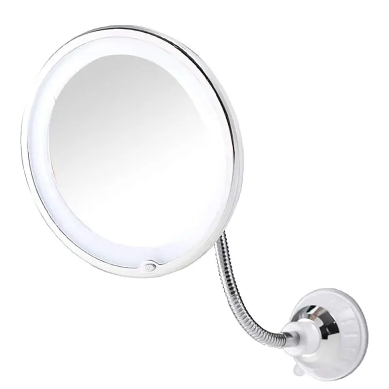 

1 Apr.White Mirror 360 Degree Rotation LED 10X With Strong Suction Cup Portable Cordless Travel Home Mirror