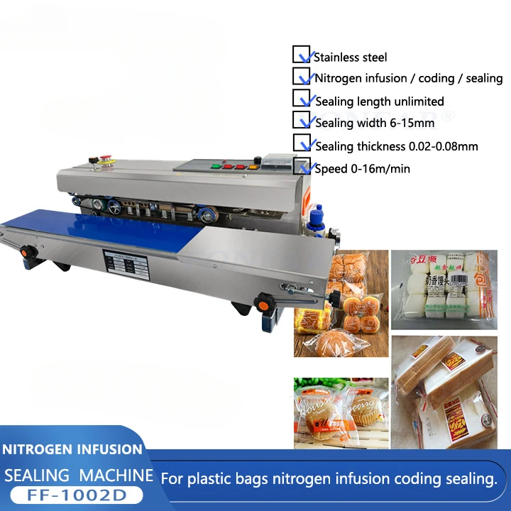 Nitrogen Machine Full Automatic Continuous Sealing Machine / Continuous Nitrogen Packing Machine