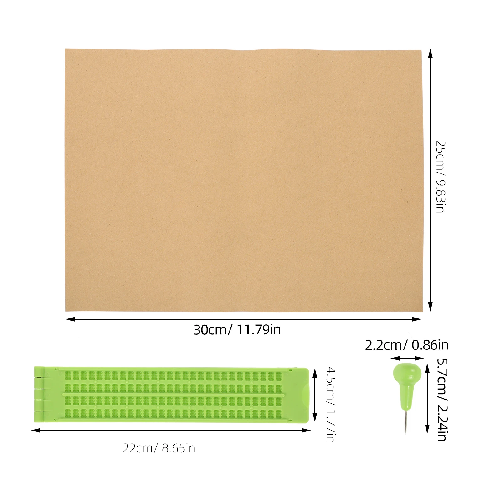 

1Set Plastic Braille Writing and Stylus Kit Strong Not Deform Braille Board for Blind People Fine Workmanship Simple