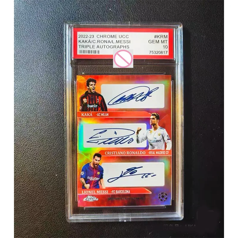DIY Cristiano Ronaldo Benzema Bale Triple Signatures Kaka Messi Cristiano Ronaldo Triple Signatures Star Cards - view 4