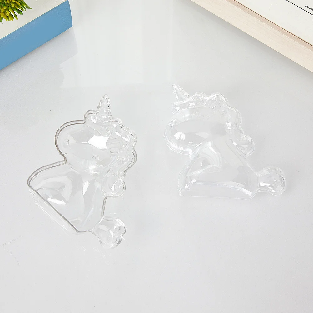 

24Pcs Unicorn Transparent Plastic Candy Storage Box Clear Candy Containers for Party Favors Small Jewelry Organizer Home Decor