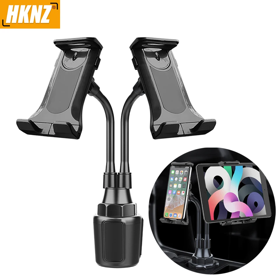 

HKNZ Car Cup Holder Phone Mount Universal Adjustable Angle Car Cradle Cup Tablet Mount for 4-13" Mobile Phone Tablet PC GPS