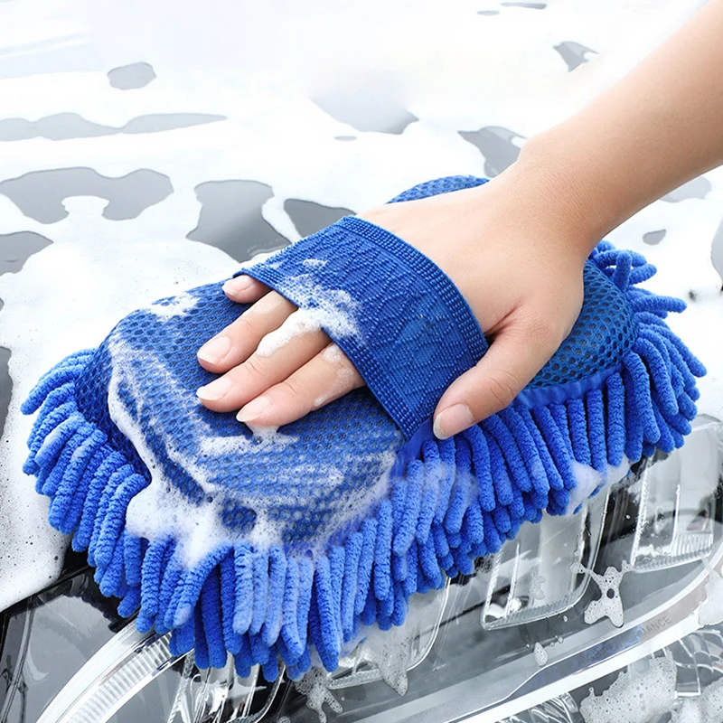 Éponge de lavage de voiture en chenille microcarence, tampon de brosse de lavage, serviette de lavage, gants automatiques, accessoires de style, gadget d'entretien