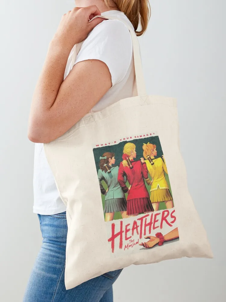 

hot three girls musical Tote Bag reusable shopping bag Eco bag hand Canvas for women