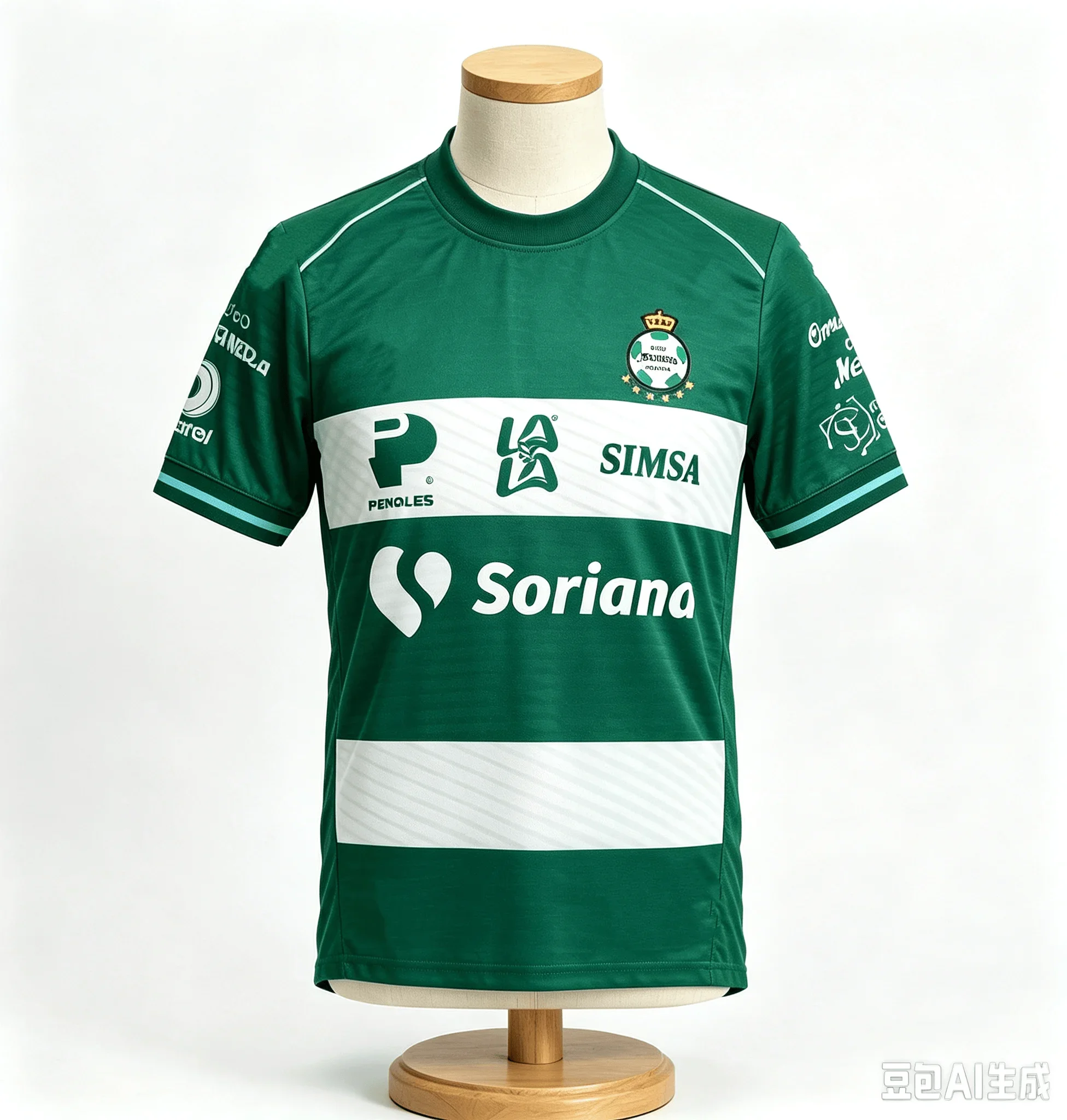 2026-2027 Mexiko Santos Laguna Fußballtrikot Y2K Retro 3D-Druck Schnelltrocknend Atmungsaktiv Unisex Kurzarm Fußballshirt Fan – Detail 1