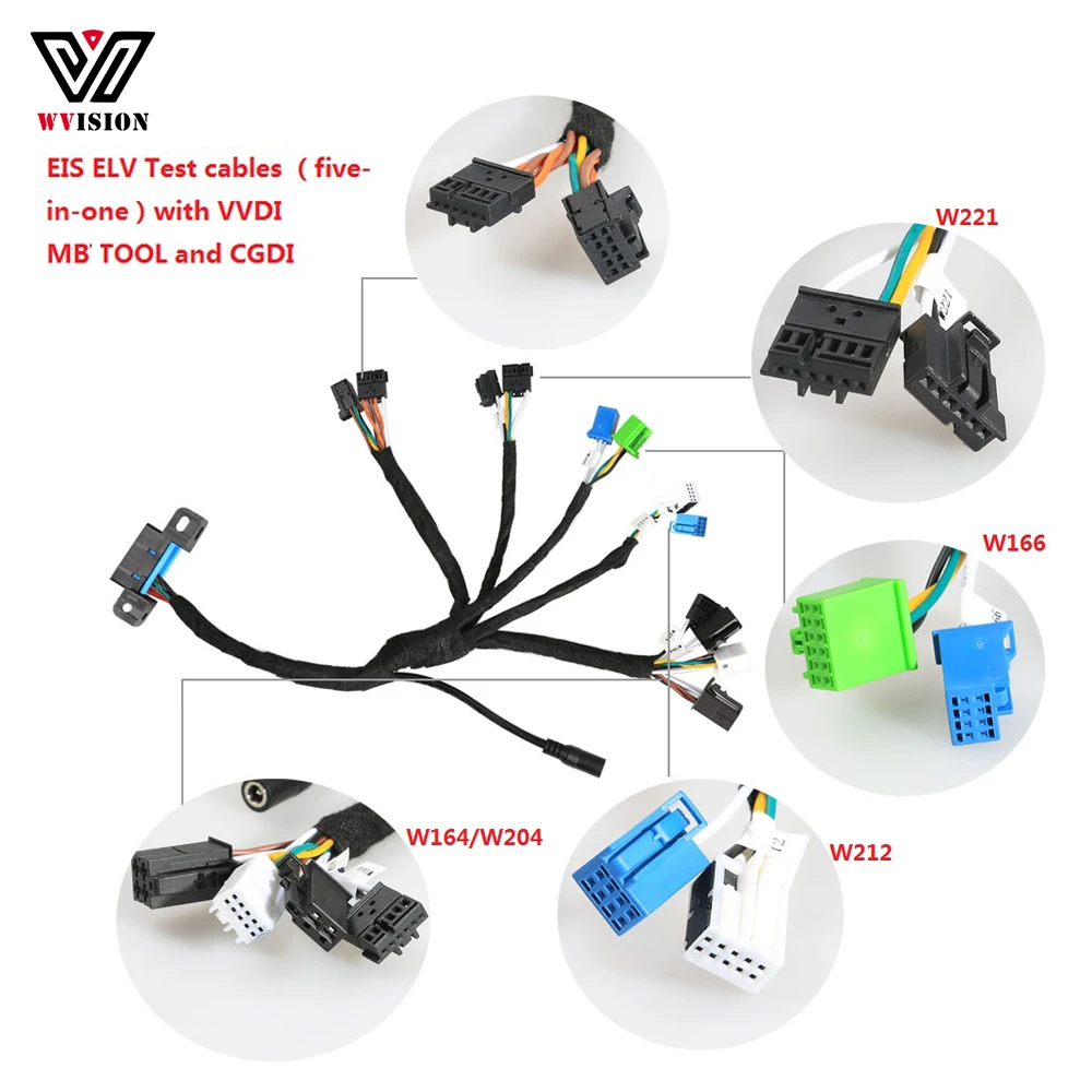 EIS ELV Test Cables for Me-rcedes For B-enz Work with VVDI MB BGA TOOL CGDI Prog MB 5 in 1 W204 W212 W221 W164 W166 Detection