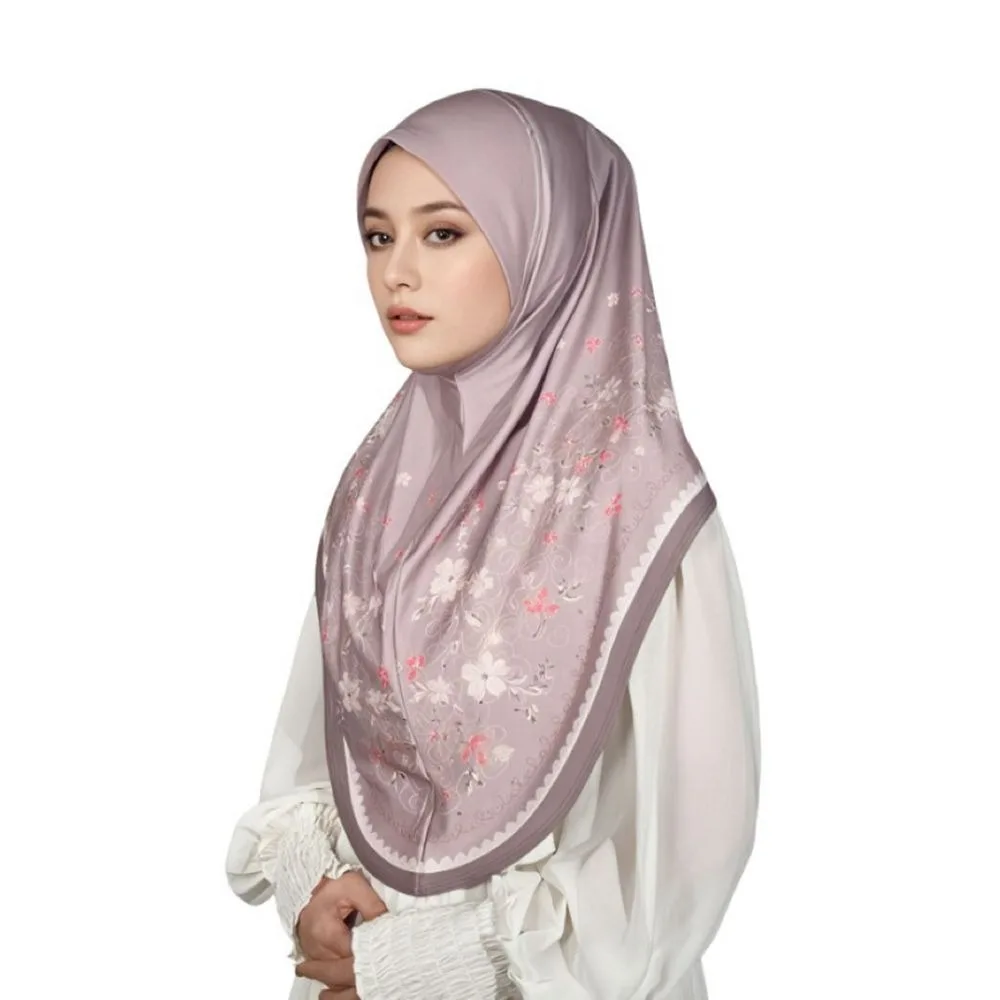 

Breathable Eid Al-Fitr Long Floral Turban Adjustable Cotton Printed Arab Lady Headscarf Elastic Versatile Hijab Head Wrap Women