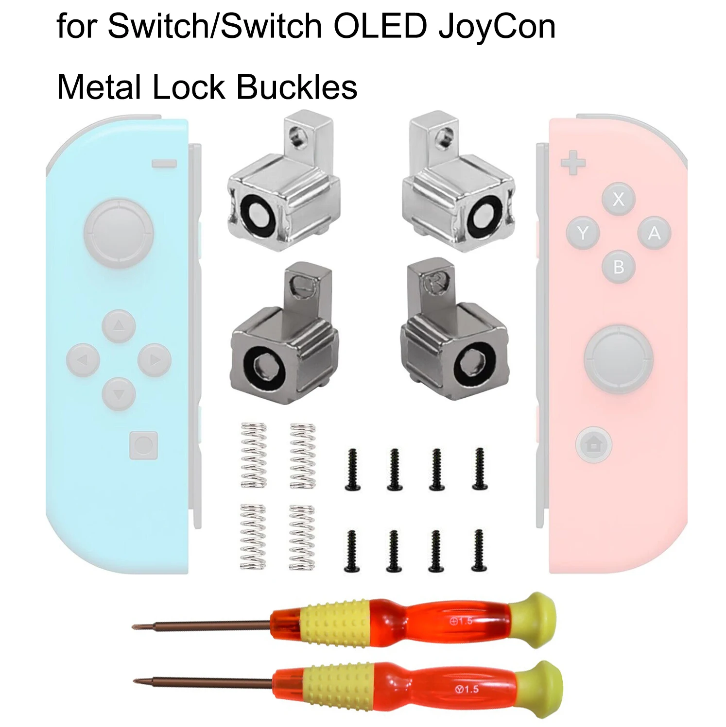 Metal Lock Buckles Latches for Switch/Switch OLED Joycon NS Repair Latches Accessory Replacement Tool Kit