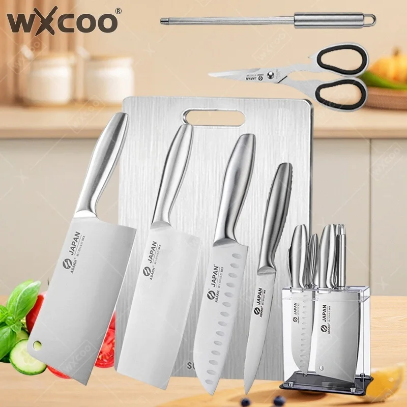 WXCOO Stainless Steel Kitchen Knives Meat Boning Knife Hollow Handle Fruit Cutting Board Professional Kitchen Accessories