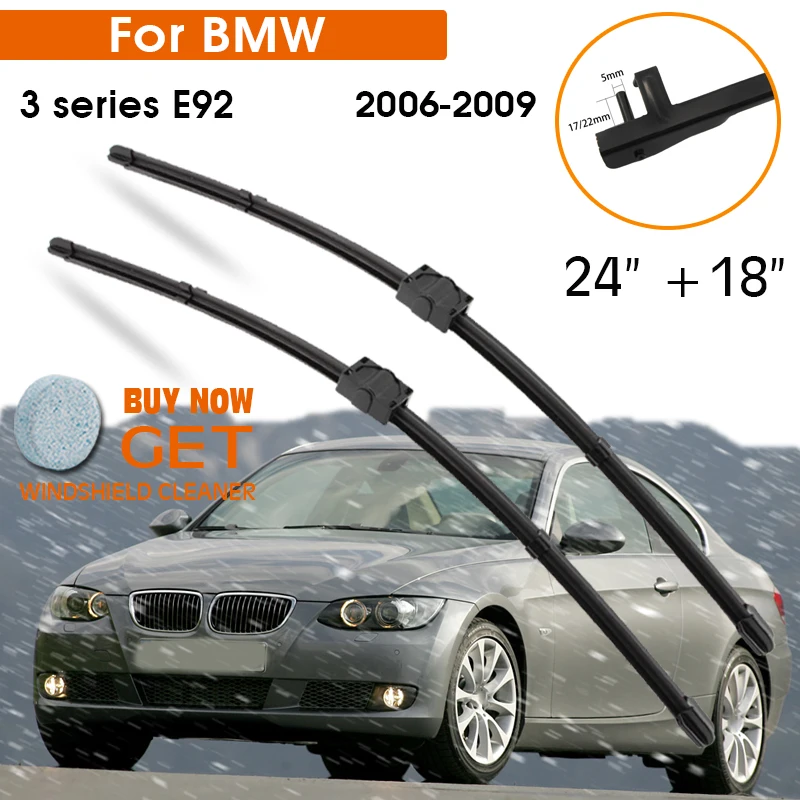 

Car Wiper For BMW 3 series E92 2006-2009 Windshield Rubber Silicon Refill Front Window Wiper 24"+18" LHD RHD Auto Accessorie