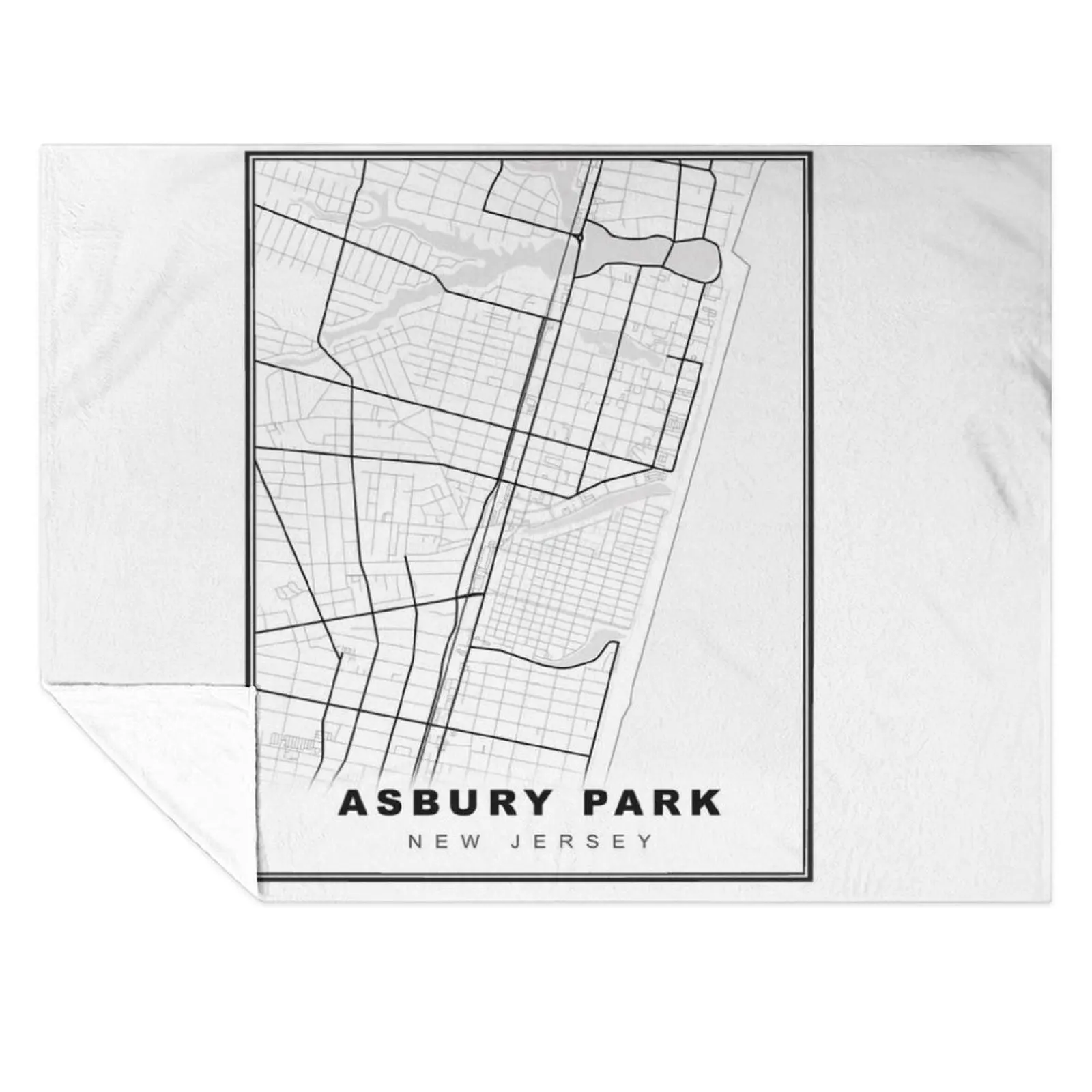 

Asbury Park Map Throw Blanket For Decorative Sofa Bed Fashionable Vintage Blankets