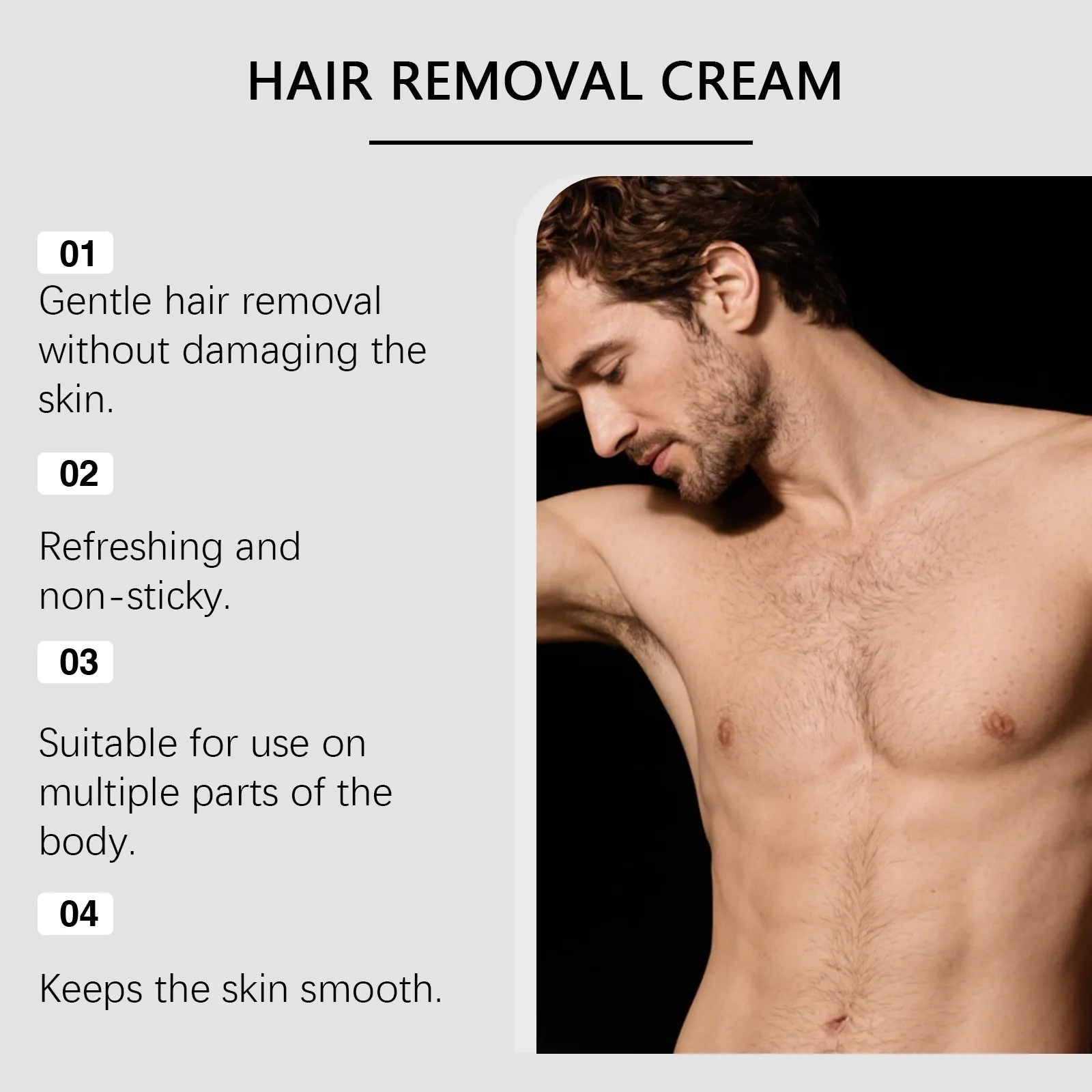 East Moon Men Hair Removal Cream Intimate Areas Painless Removal Reduce Redness Non Irritating Body Skin Hair Growth Inhibitor