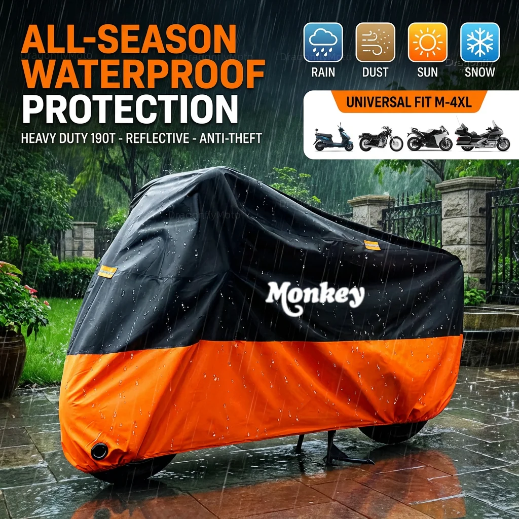 

For Honda Monkey Z-125 Z125 Z 125 Motorcycle Cover Thick 210D Waterproof Outdoor Uv Protective Dust Rain Sunshade for All Season
