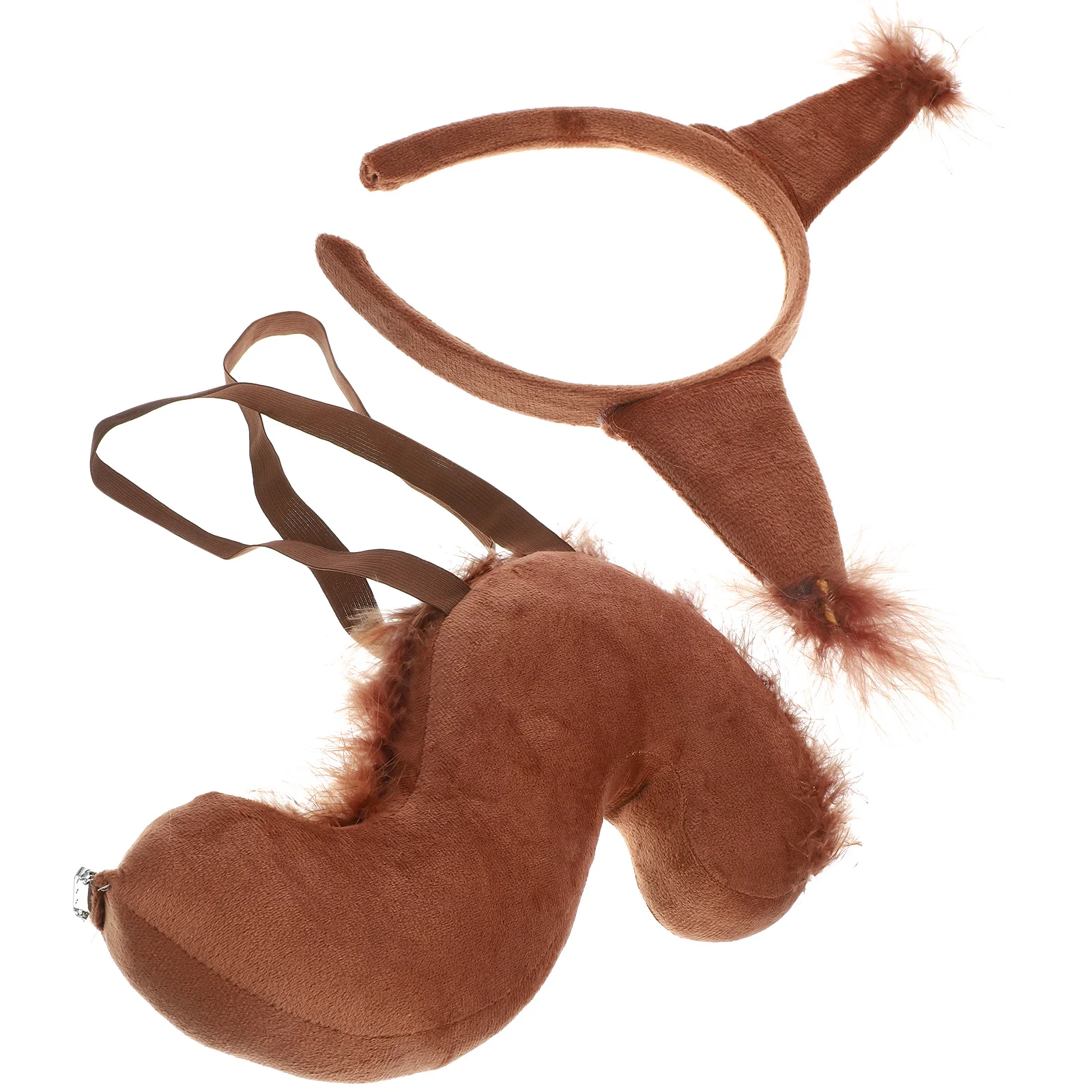 1 세트 다람쥐 귀 머리띠 꼬리 세트 조정 가능한 부드럽고 편안한 코스프레 파티 의상 다람쥐 귀 머리띠 사진 소품