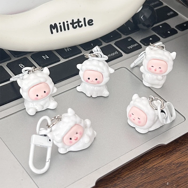 Cute And Fun Cartoon Lamb Keychain Pendant Sweet Sheep Keyring Fashion Backpack Decoration Car Keyholder Accessories Gifts