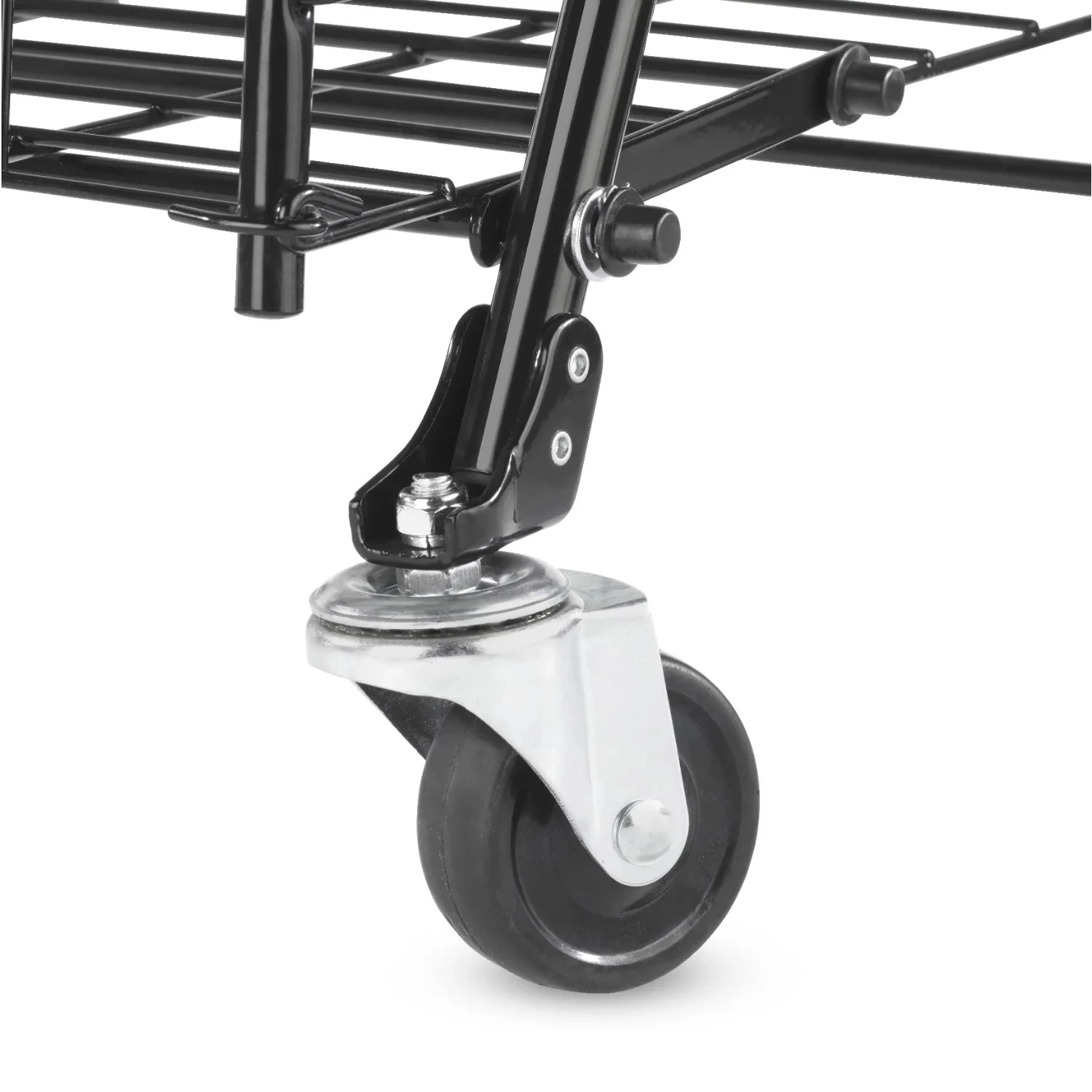 Adjustable Steel Rolling Utility Cart Transports Items and Folds Flat for Easy Storage