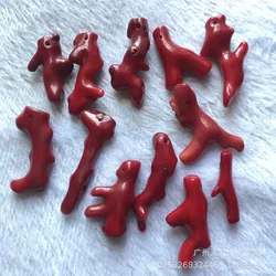 Wholesale 2pcs/pack Natural Red Coral Branch Bead Pendant,for Jewelry DIY