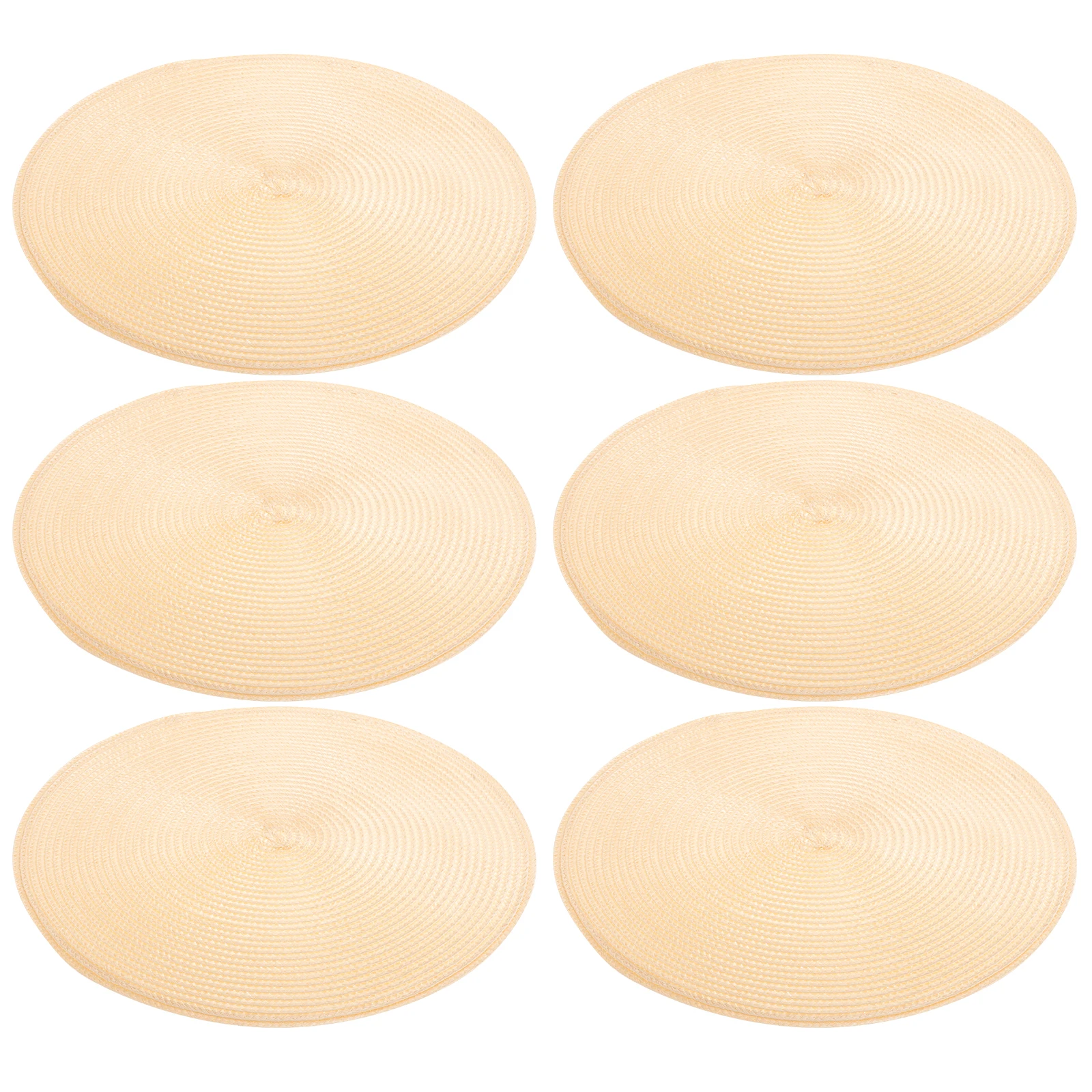 

6 Pcs Dinner Mats Woven Coasters Plastic Table Dining Table Decor PP Heat Resistant Rustic Round Easy Clean