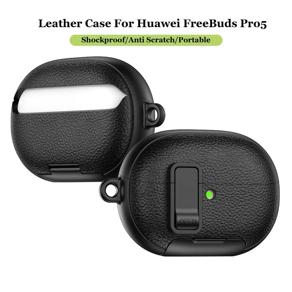 Étui pour écouteurs avec support de téléphone, anti-rayures, résistant aux chocs, en cuir, de haute qualité, en TPU, pour Huawei FreeBuds Pro5