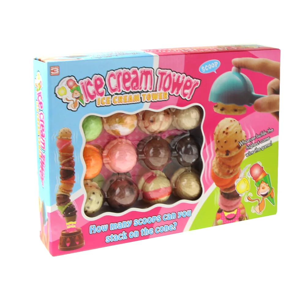 เด็กไอศกรีม Stack Up Pretend เล่นชุดของเล่นเด็กจําลองอาหารของเล่น Montessori ของเล่นเพื่อการศึกษาสําหรับของขวัญเด็ก