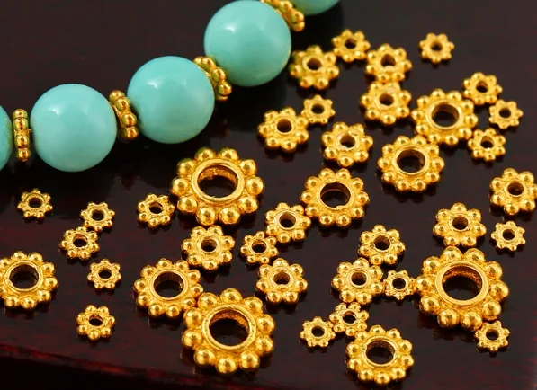 

Проставки из 100% настоящего золота для браслетов «сделай сам», пробки из 18-каратного золота, золотые ювелирные компоненты 2,5–6,8 мм