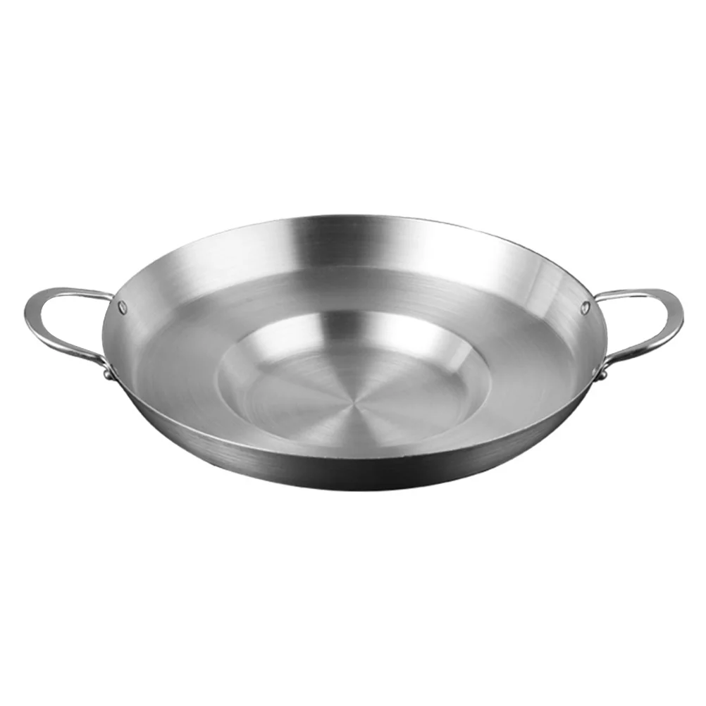 

Stainless Steel Pot Flat Bottom Concave Gong Child Grilling Platter Anti Splatter Shield Guard Potato Frying