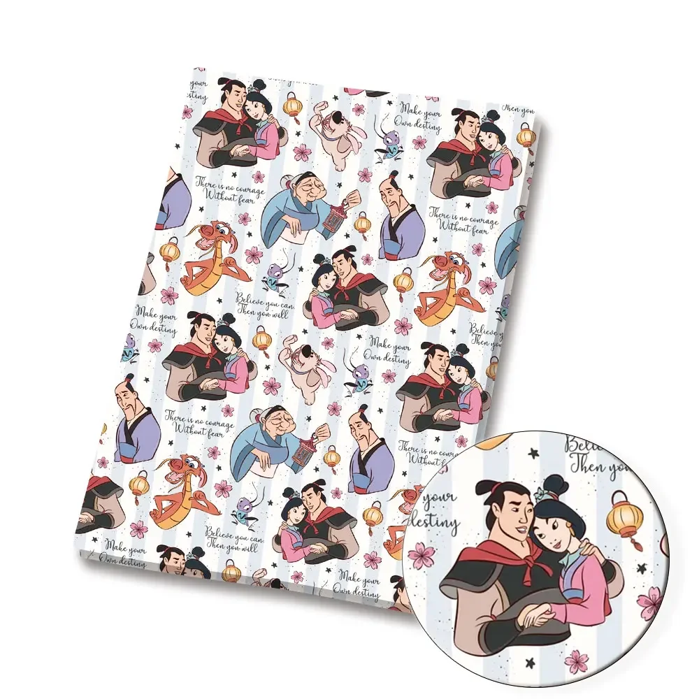 Ткань Disney 140x50 см, хлопковая ткань с героями мультфильмов, лоскутная ткань, детский домашний текстиль, шитье, кукольное платье, занавеска, полиэфирная хлопковая ткань