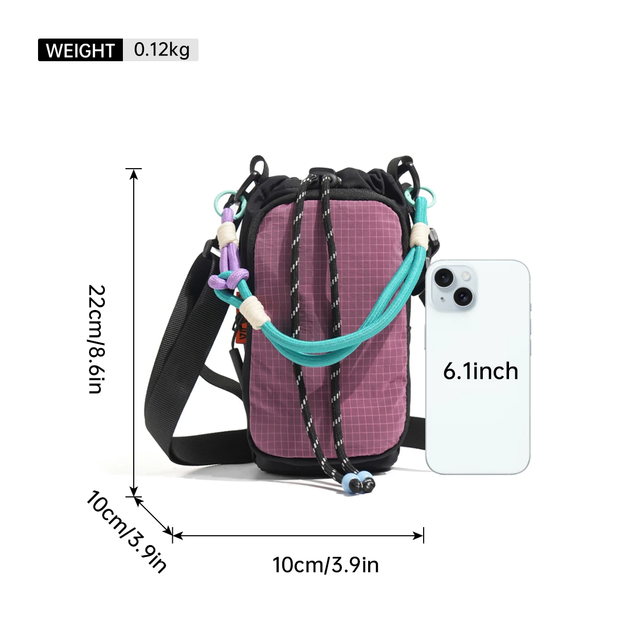 Dopamine Crossbody Wasserflaschentasche 2026 Neues Modell Tragbare Große Kapazität Handytasche Wasserdichte Wasserflaschentasche für Studenten – Detail 2