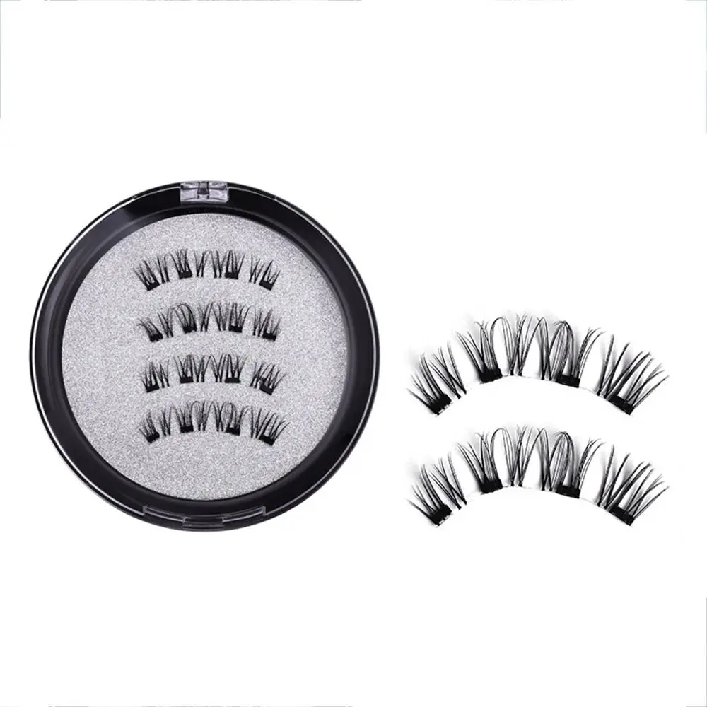 Natural Slimming Magnetic False Eyelashes Handmade Fluffy Wispy Four Magnetic False Eyelashes Non-adhesive Lashes Extension