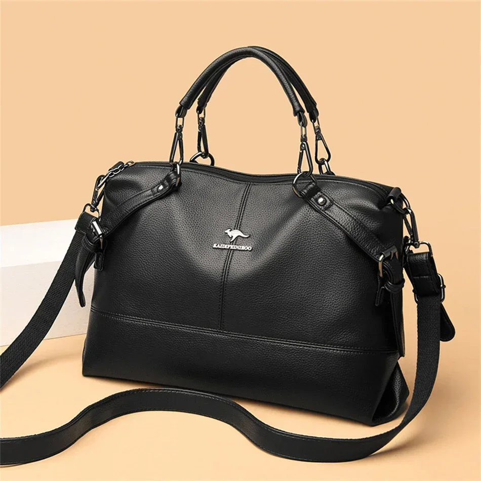 Designer Large Capacity Handbags for Women Luxury Ladies High Quality Leather Shoulder Messenger Bag Solid Color Shopping Bag