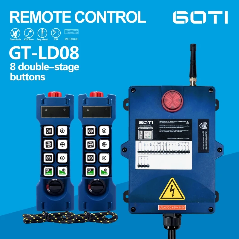 Imagem -02 - Interruptor de Controle Remoto sem Fio Industrial da Grua Guindaste Canais de Velocidade Dupla Substituir Uting Telecontrol F248d Double Gt-ld08