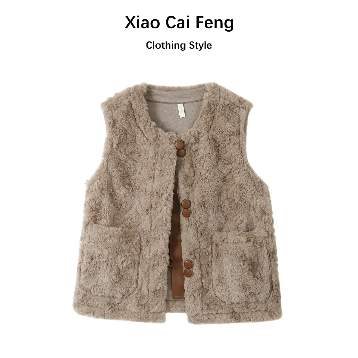 

Women's Fce Lined Lamb Fur Vest ort Outerwear Warmth plus Svel oulder Pad Trendy Commute Sle Thi Winter Coat