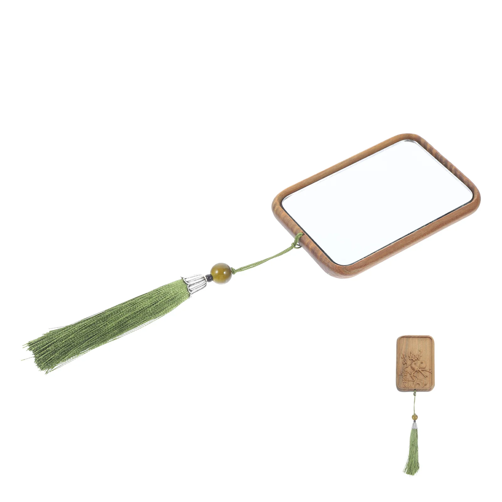 مرآة مكياج خشبية مدمجة محمولة صغيرة الحجم للنساء، أساسيات السفر، مرآة محمولة قابلة للطي من أجل اللمس أثناء التنقل #4