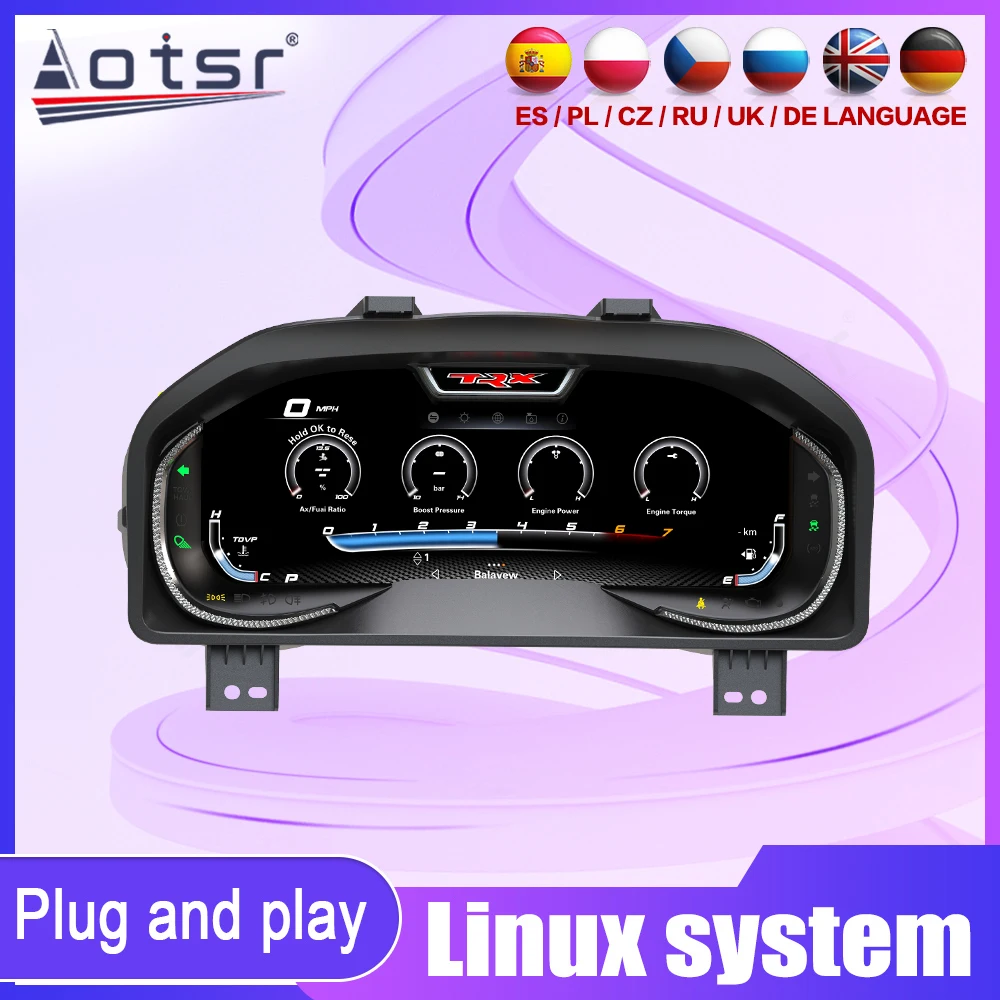 

Для Dodge Ram 2013-2018 Многофункциональный полный ЖК-дисплей, цифровая приборная панель, кабинет, виртуальная приборная панель, обновленная замена панели