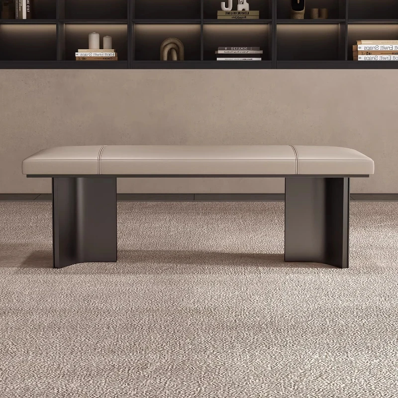 

New Model Stainless Steel Dining Stools Italian Luxury Leather Long Dining Stools Creative Design Furniture Taburete JT40D