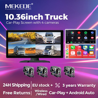 MEKEDE 10.36-Inch 2.5D Touchscreen Truck Dashcam With CarPlay And Four 1080p Cameras For Universal Wireless Car-Play + Android Auto