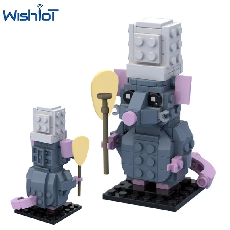 

MOC Mouse Model Building Blocks Kit Creative Film Series Assembled Educational Animal Cooking Rat Toy Small Bricks Holiday Gifts