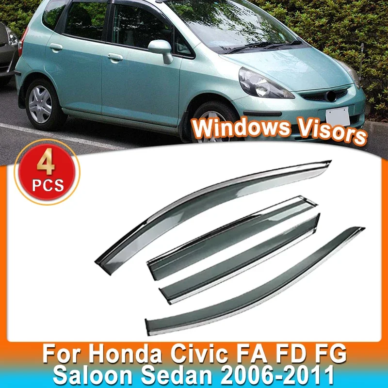 Window Visor For Honda Fit Jazz GD GE Hatchback 2001 2002 2003 2004 2005 2006 2007 2008 Window Rain Guard Sun Rain Deflector ABS